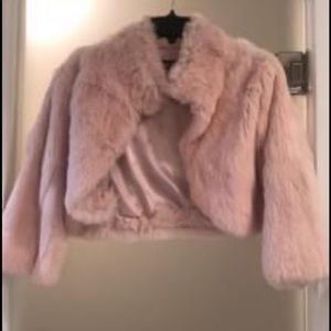 Cropped Pink Fur Jacket